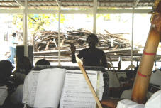 Haiti program under tent